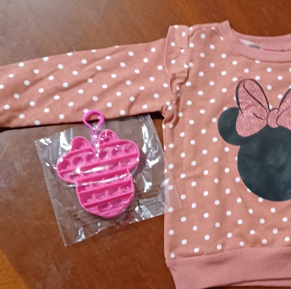 DISNEY JUNIOR MINNIE MOUSE LONG SLEEVE BOW 3T GIRLS KIDS TODDLER TOP 60% COTTON, - Picture 2 of 6